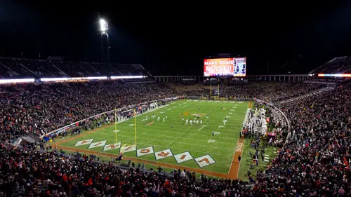 aerial view of the football stadium