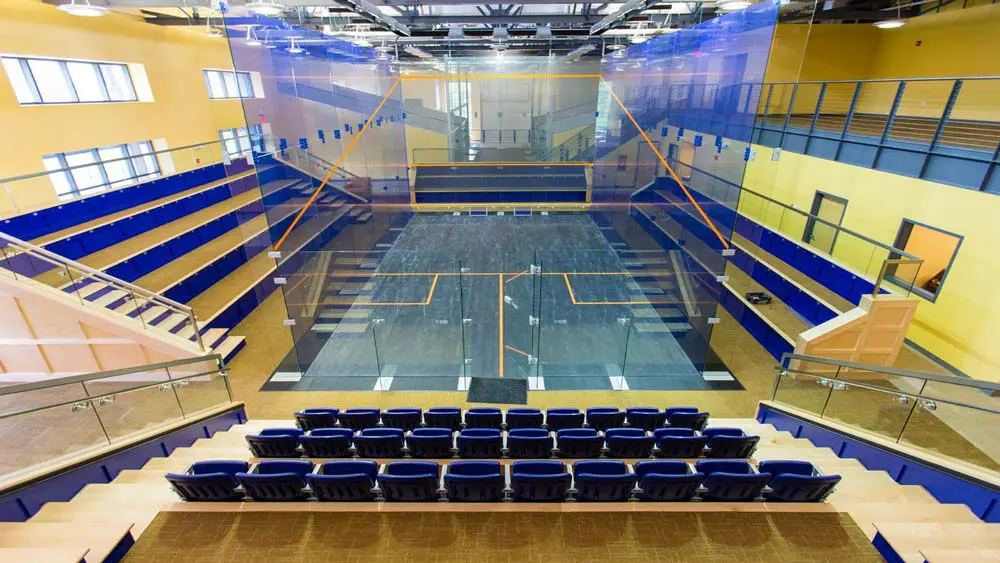 Aerial view of squash court