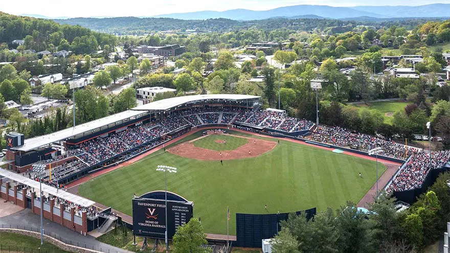 Aerial view of baseball field