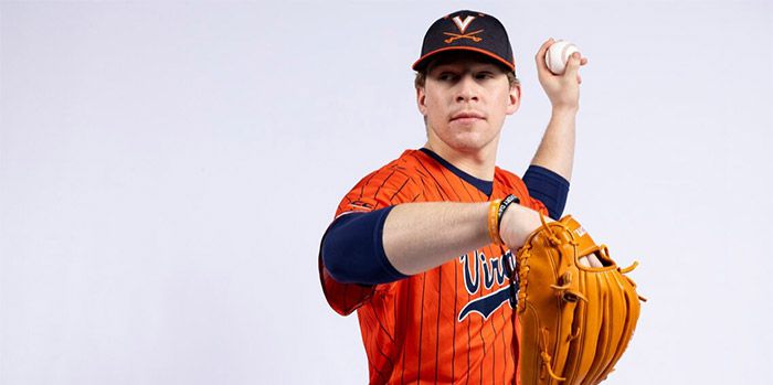 UVA pitcher preparing to throw